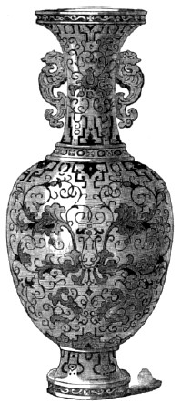 Ancient Vase enamelled on Metal.
