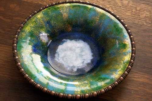 Nekrassoff enamel bowl with beaded edge
